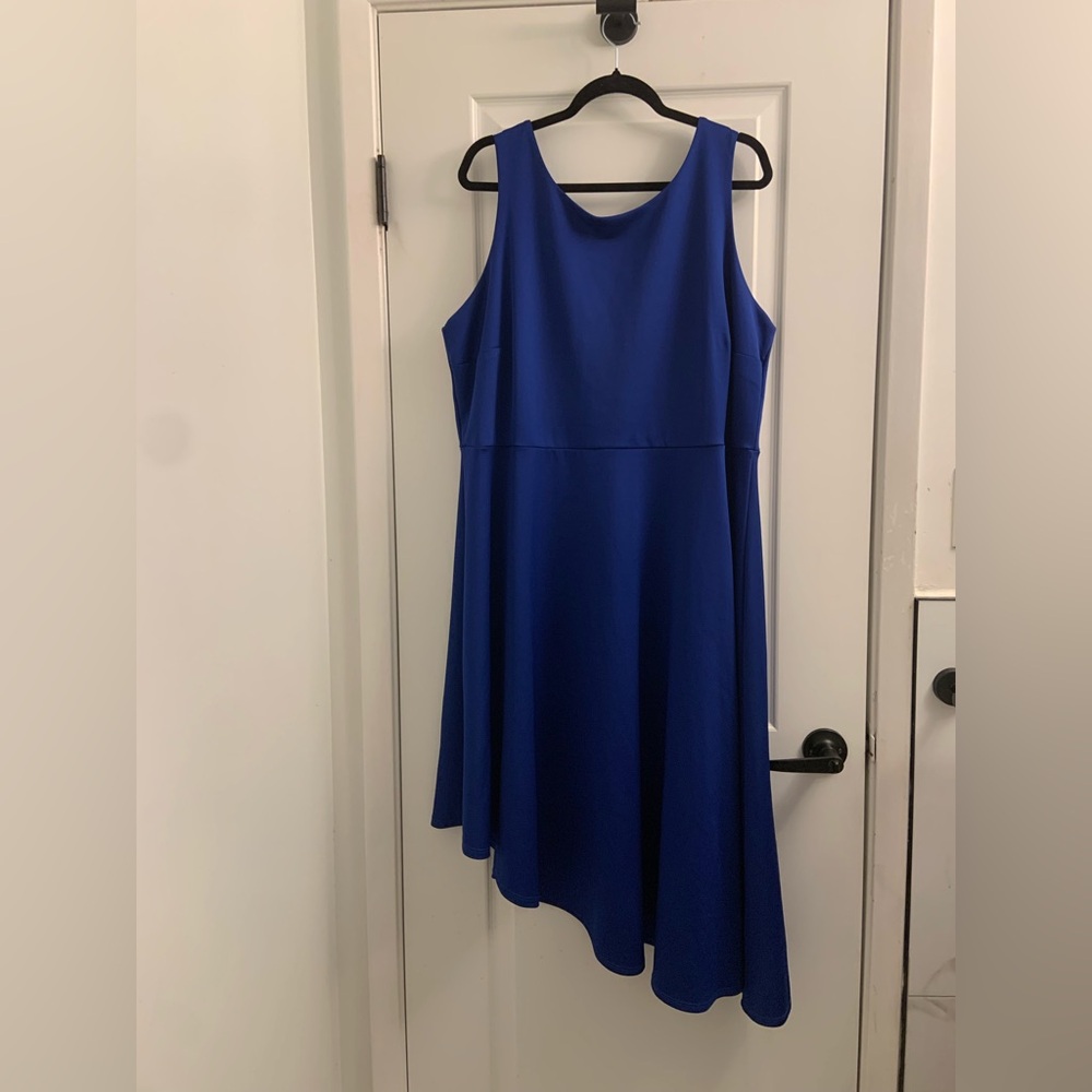 Elegant Asymmetrical Blue Dress